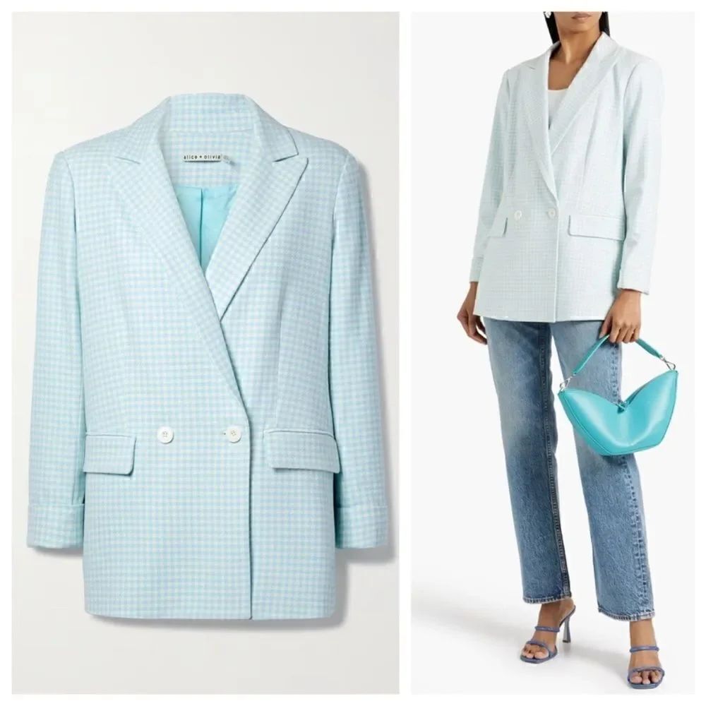 Alice and Olivia Justin Houndstooth-pattern Blazer $595